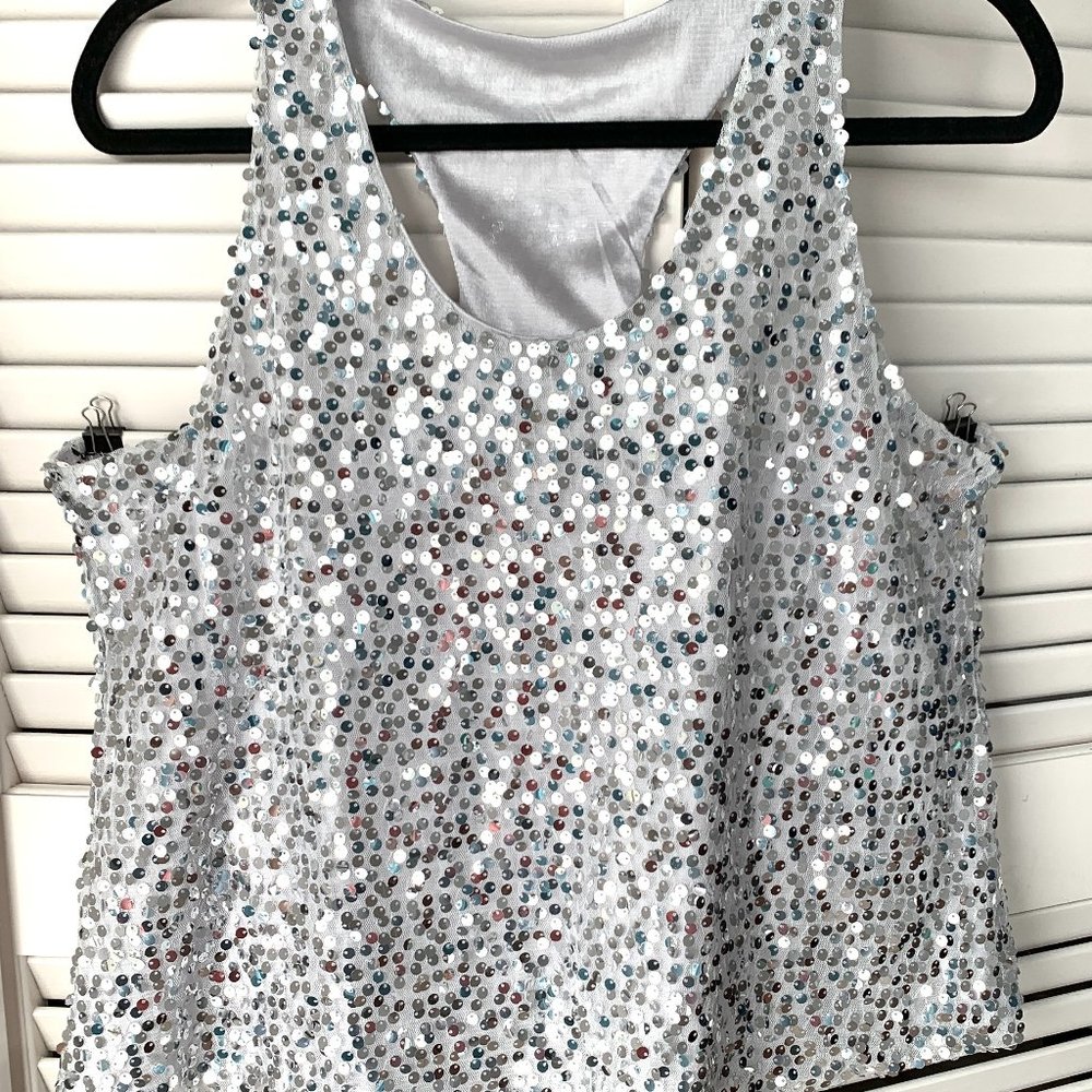 Sequined T Back Cami XL